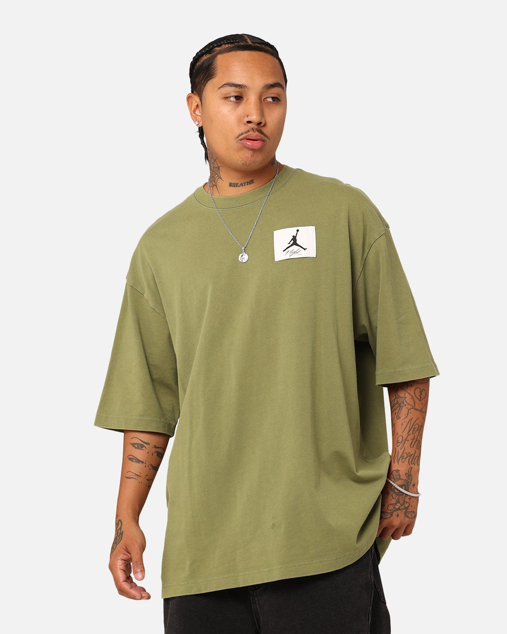 HOT Products Jordan Flight Essentials Oversized T-Shirt Sky J Light Olive