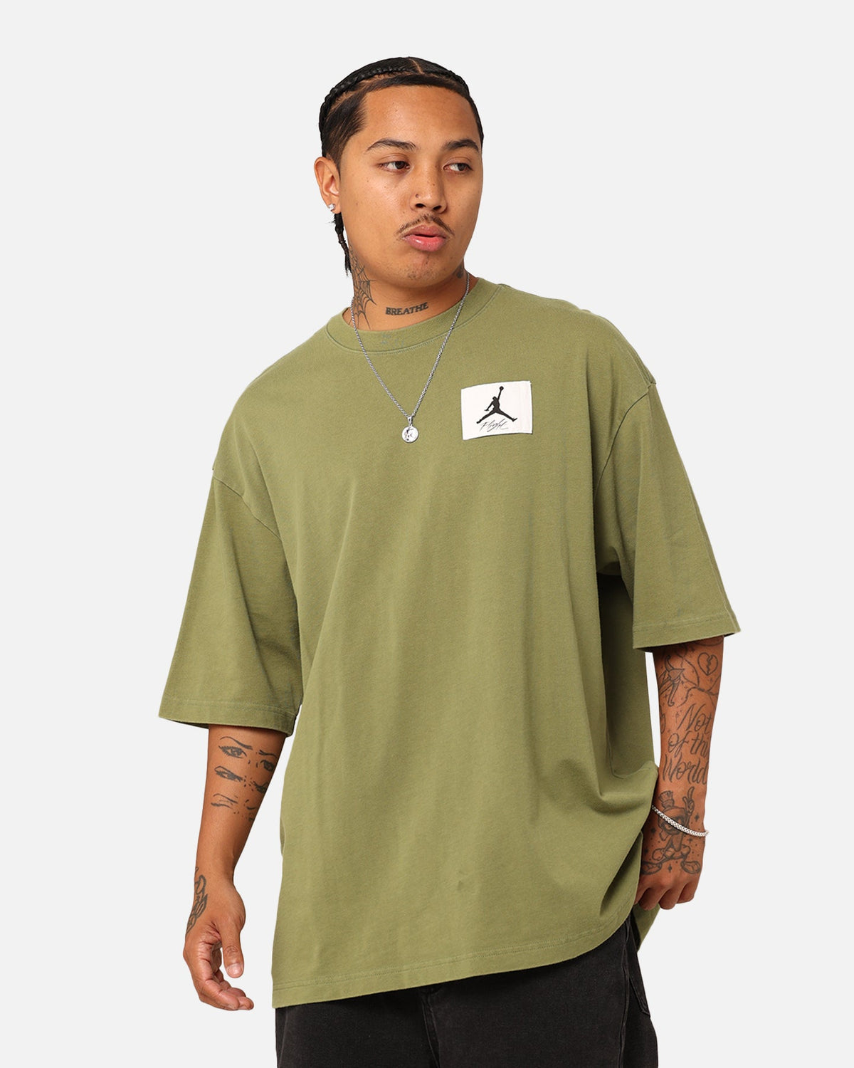 HOT Products Jordan Flight Essentials Oversized T-Shirt Sky J Light Olive
