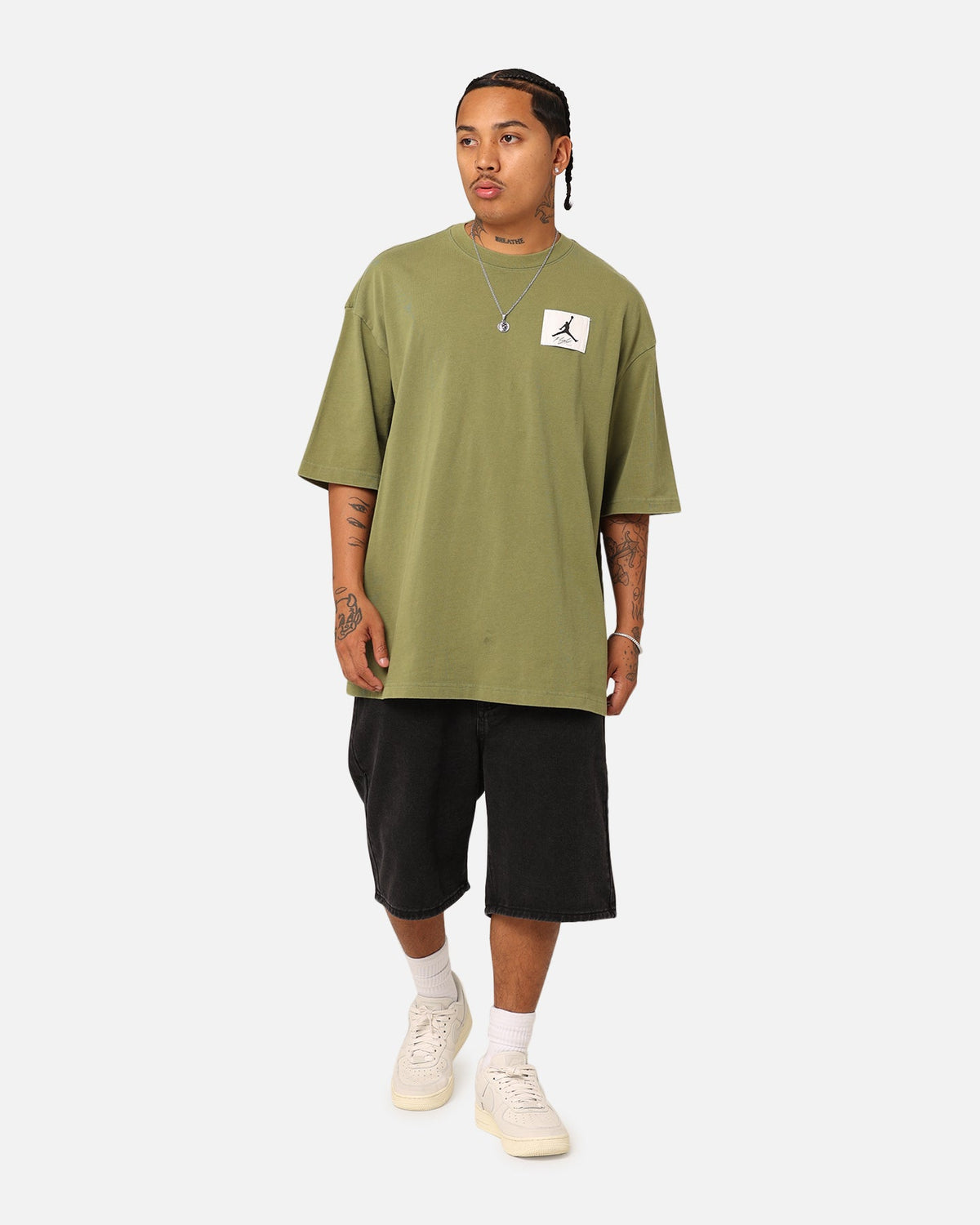HOT Products Jordan Flight Essentials Oversized T-Shirt Sky J Light Olive