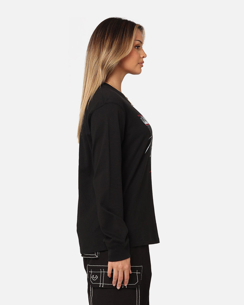 HOT Products Jordan Women's Long Sleeve Graphic T-Shirt Black/Brown/Gym Red