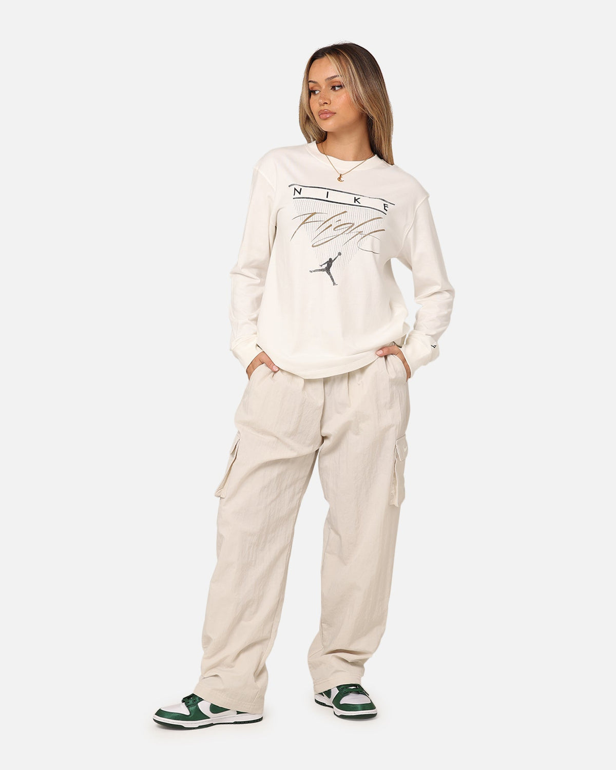 HOT Products Jordan Women's Long Sleeve Graphic T-Shirt Sail/Brown