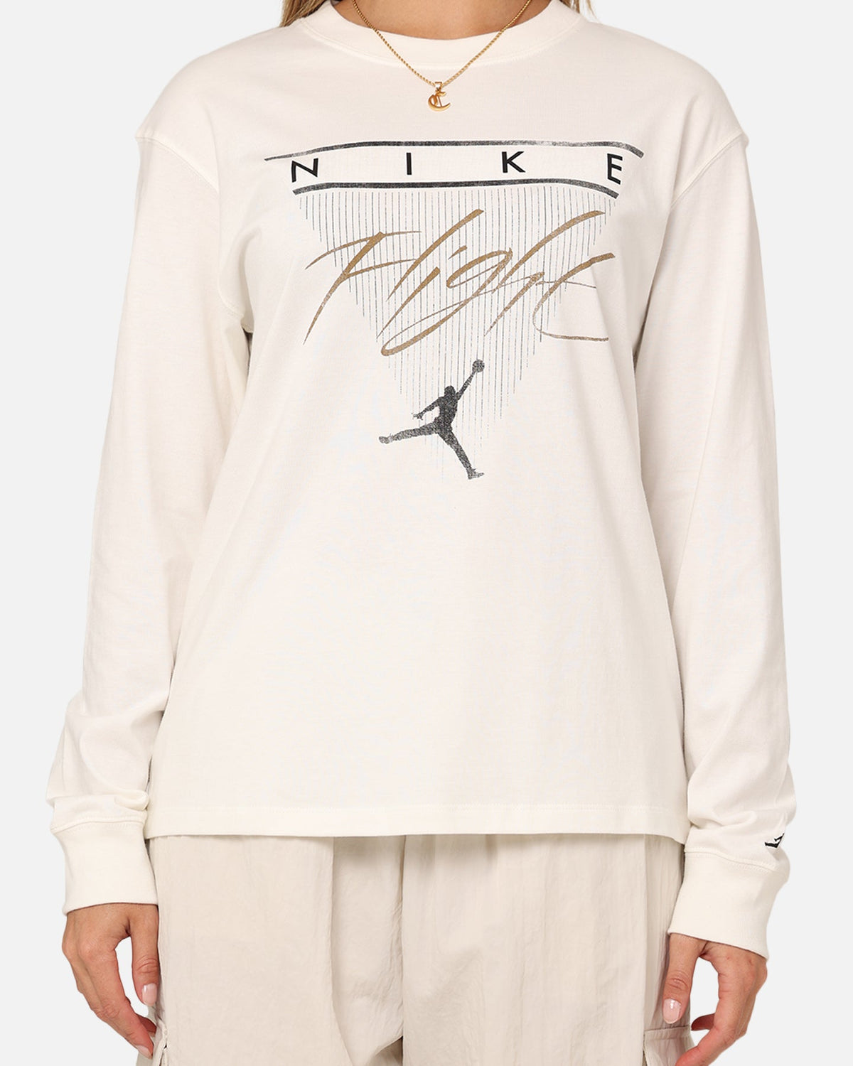 HOT Products Jordan Women's Long Sleeve Graphic T-Shirt Sail/Brown