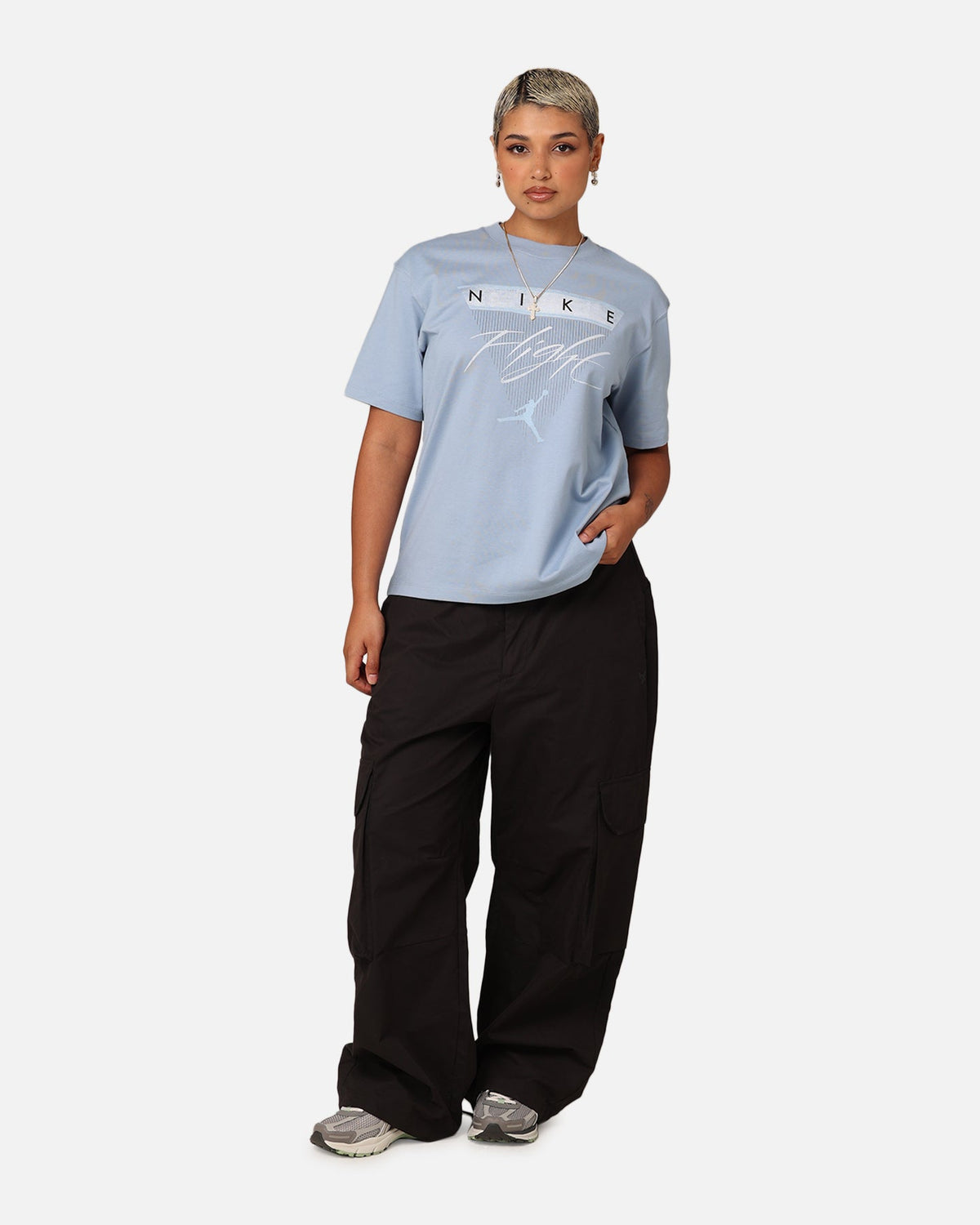 HOT Products Jordan Women's Flight Heritage Graphic T-Shirt Blue Grey/Ice Blue