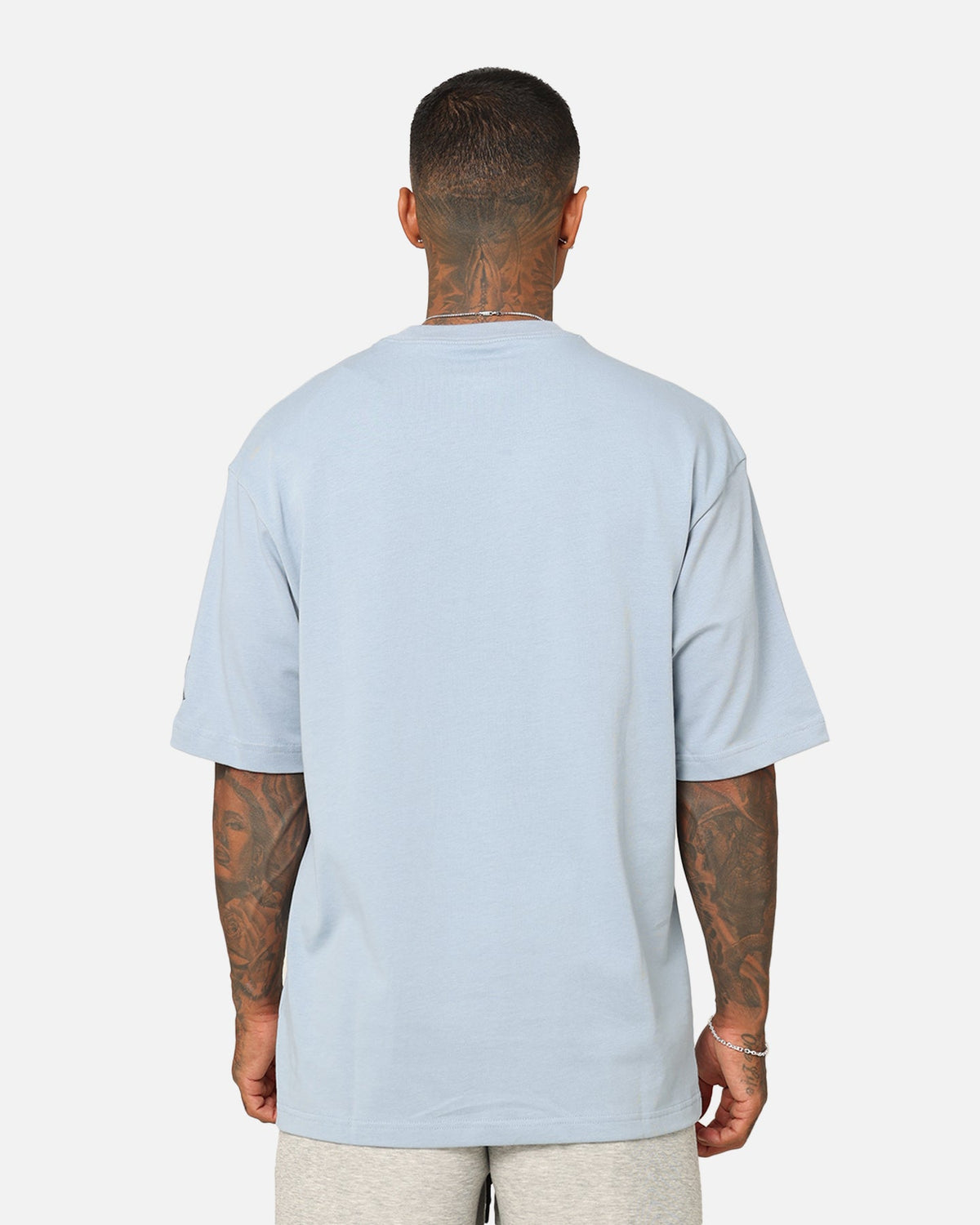 HOT Products Jordan Brand Sneaker Patch Crew T-Shirt Blue Grey