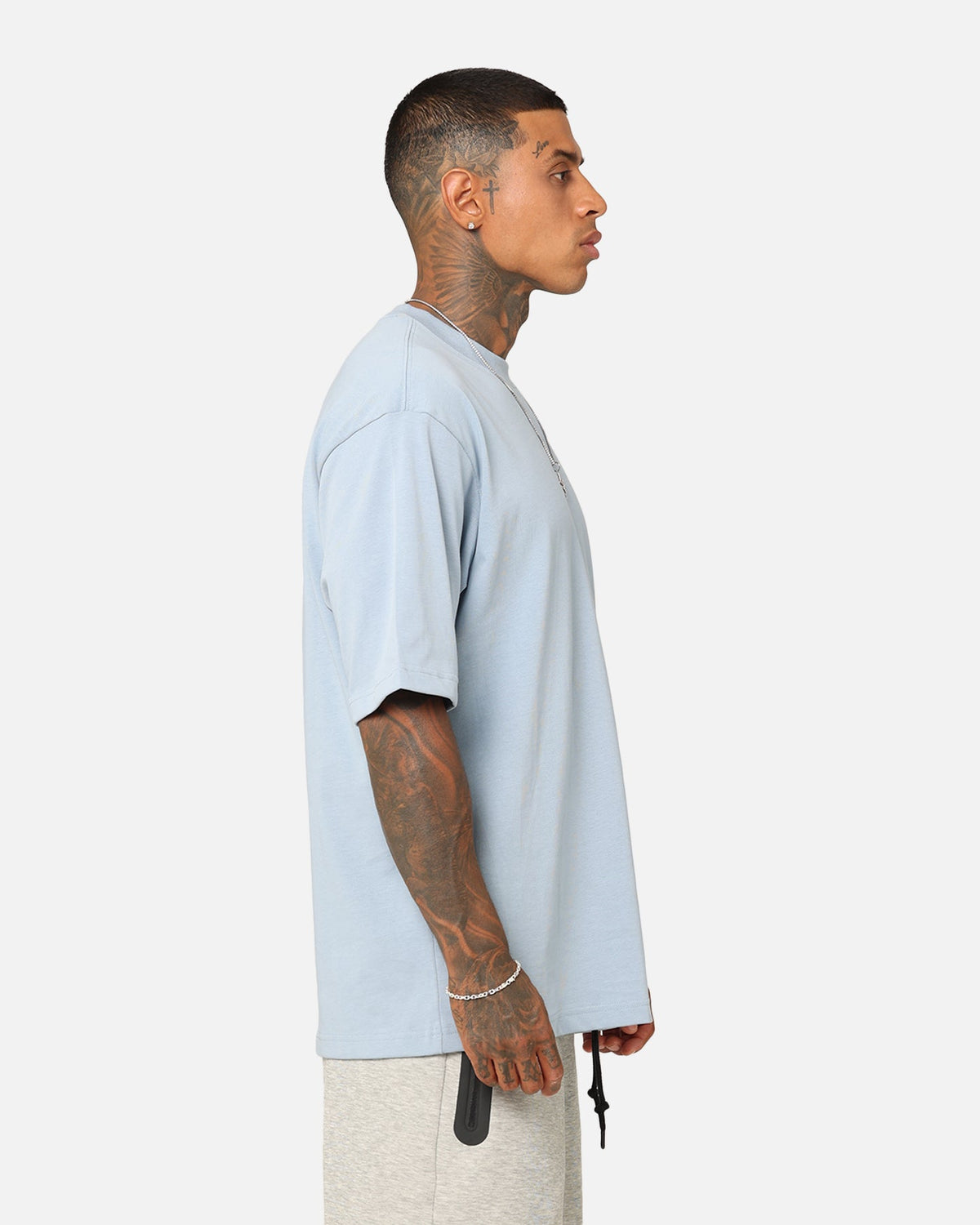 HOT Products Jordan Brand Sneaker Patch Crew T-Shirt Blue Grey