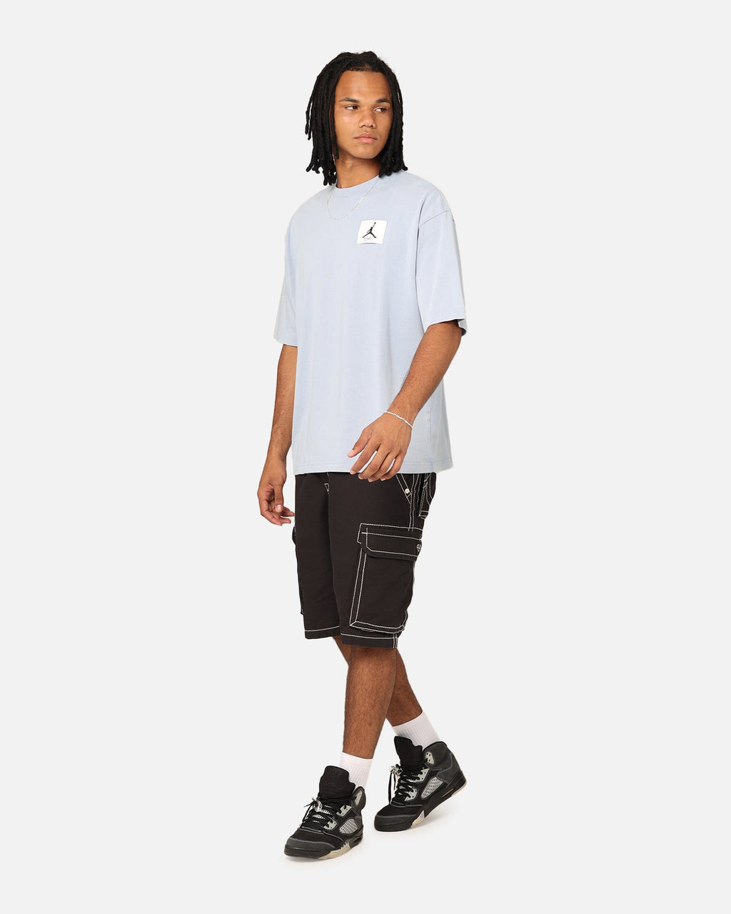 HOT Products Jordan Flight Essentials Oversized Crewneck T-Shirt Blue Grey