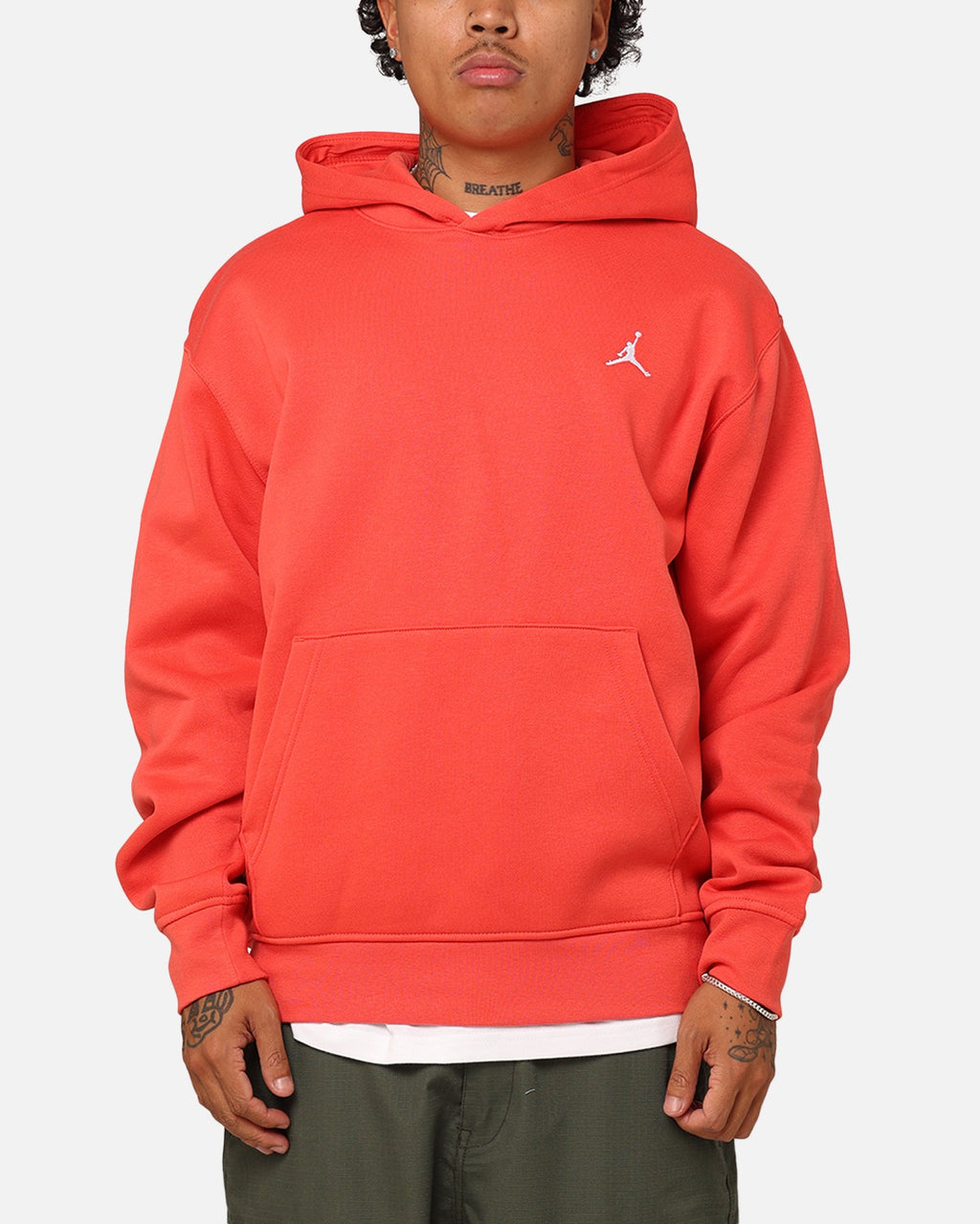 HOT Products Jordan Essentials Brooklyn Fleece Printed Pullover Hoodie Lobster/White