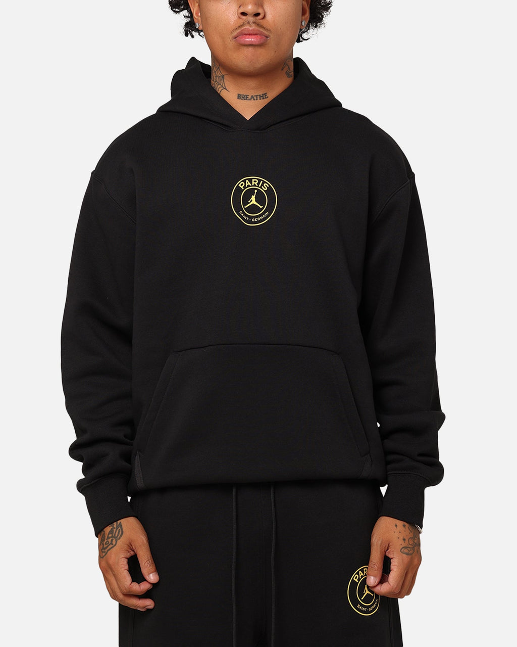 HOT Products Jordan X Paris Saint-Germain Fleece Pullover Hoodie Black/Cargo Khaki