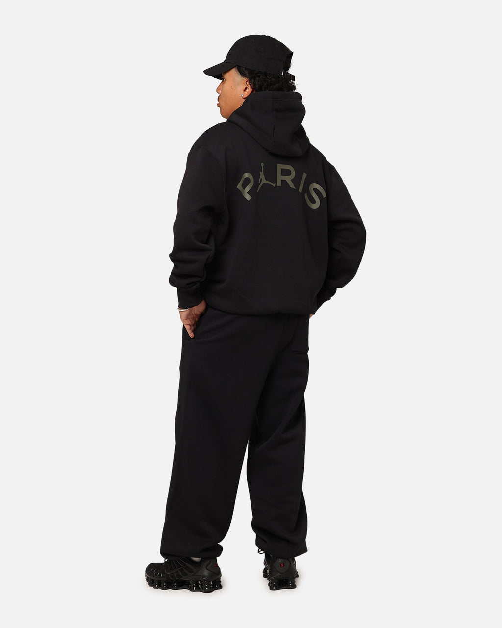 HOT Products Jordan X Paris Saint-Germain Fleece Pullover Hoodie Black/Cargo Khaki