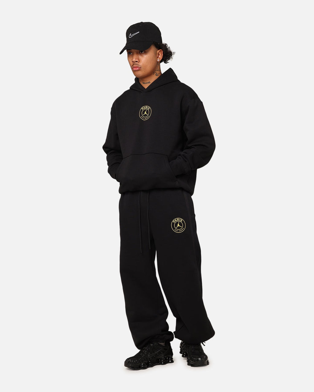 HOT Products Jordan X Paris Saint-Germain Fleece Pullover Hoodie Black/Cargo Khaki