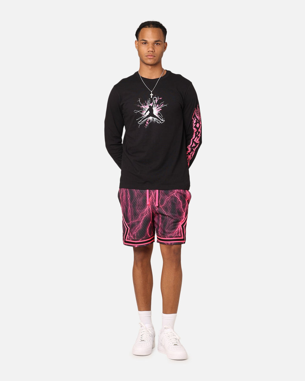 HOT Products Jordan Dri-FIT Sport Long Sleeve Graphic T-Shirt Black/Hyper Pink