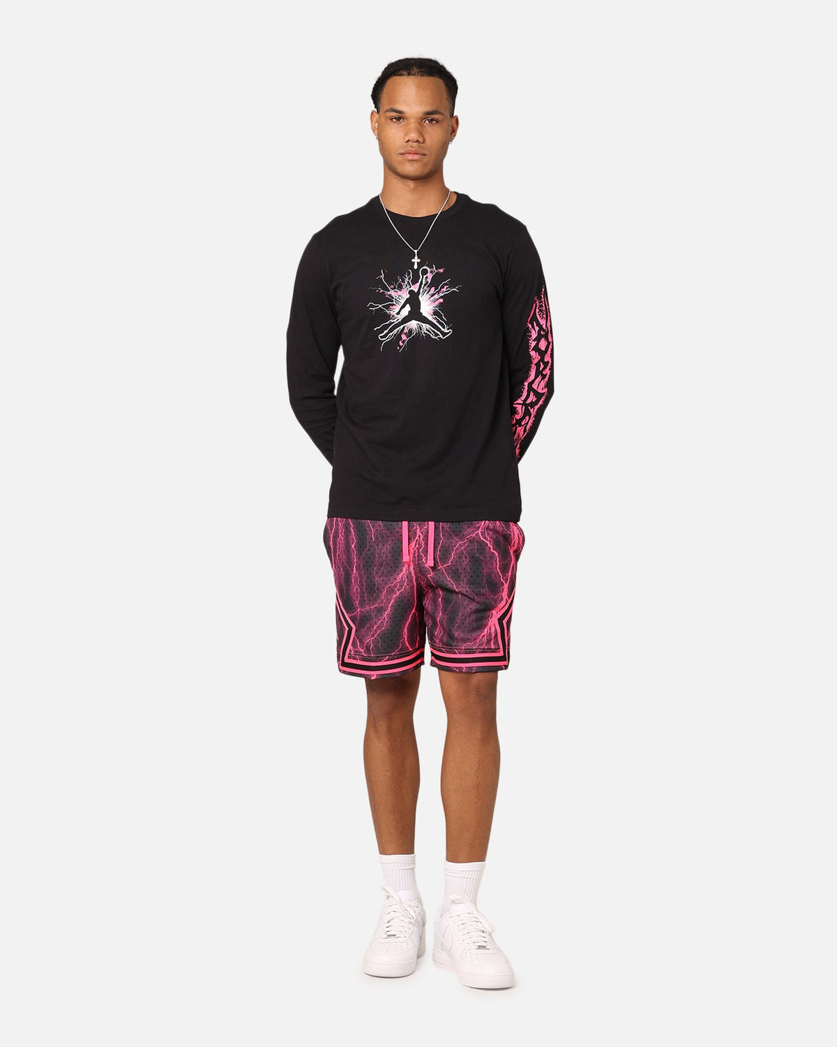 HOT Products Jordan Dri-FIT Sport Long Sleeve Graphic T-Shirt Black/Hyper Pink