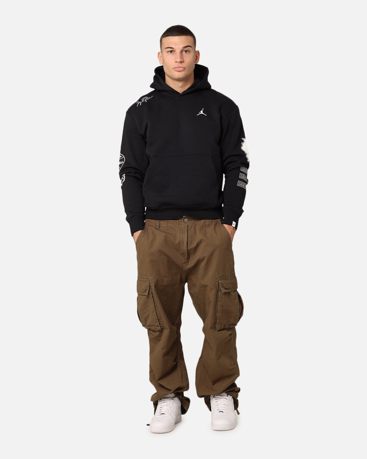 HOT Products Jordan Essentials Fleece Pullover Hoodie Black/White