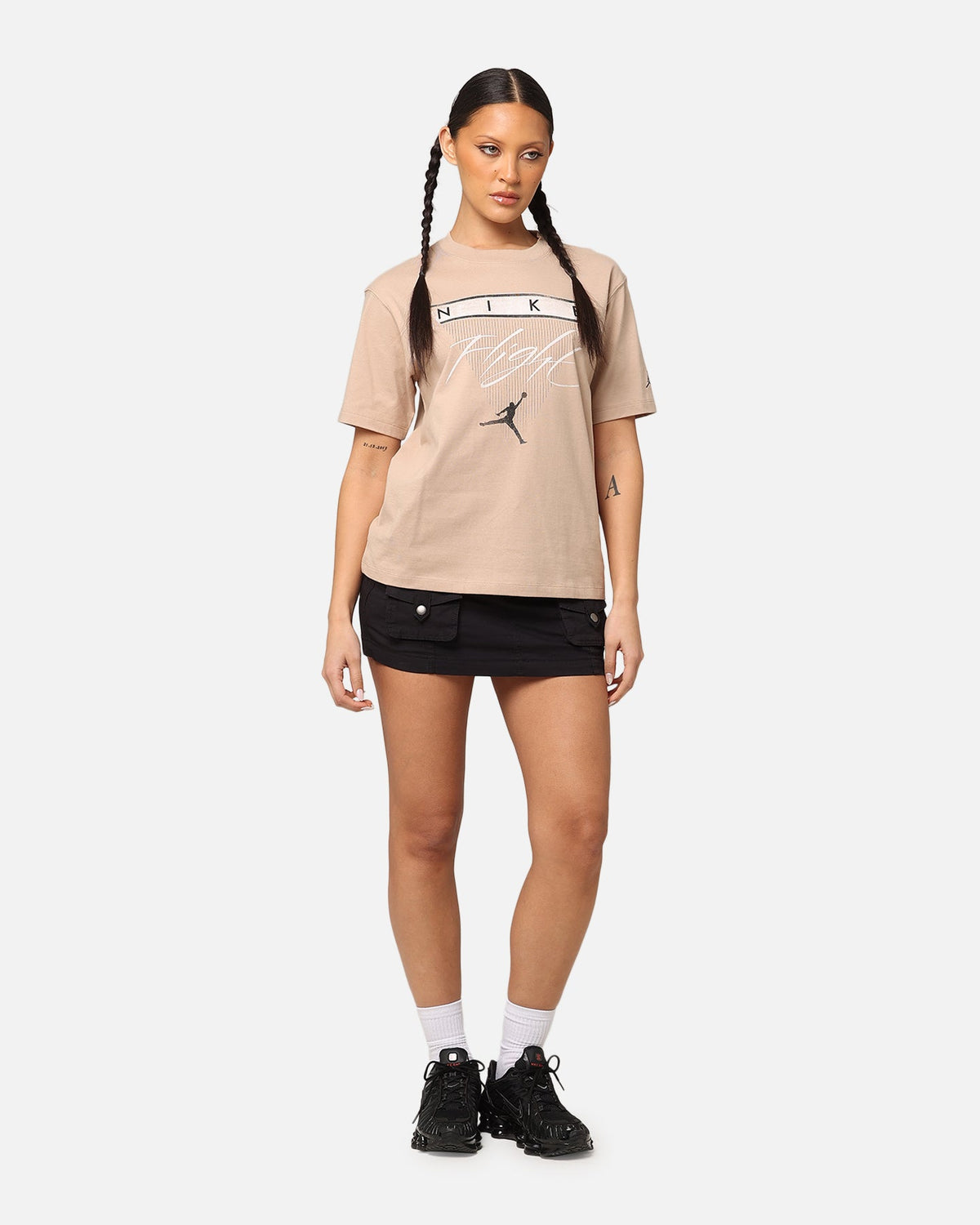 HOT Products Jordan Women's Jordan Flight Heritage Graphic T-Shirt Legend Mid Brown