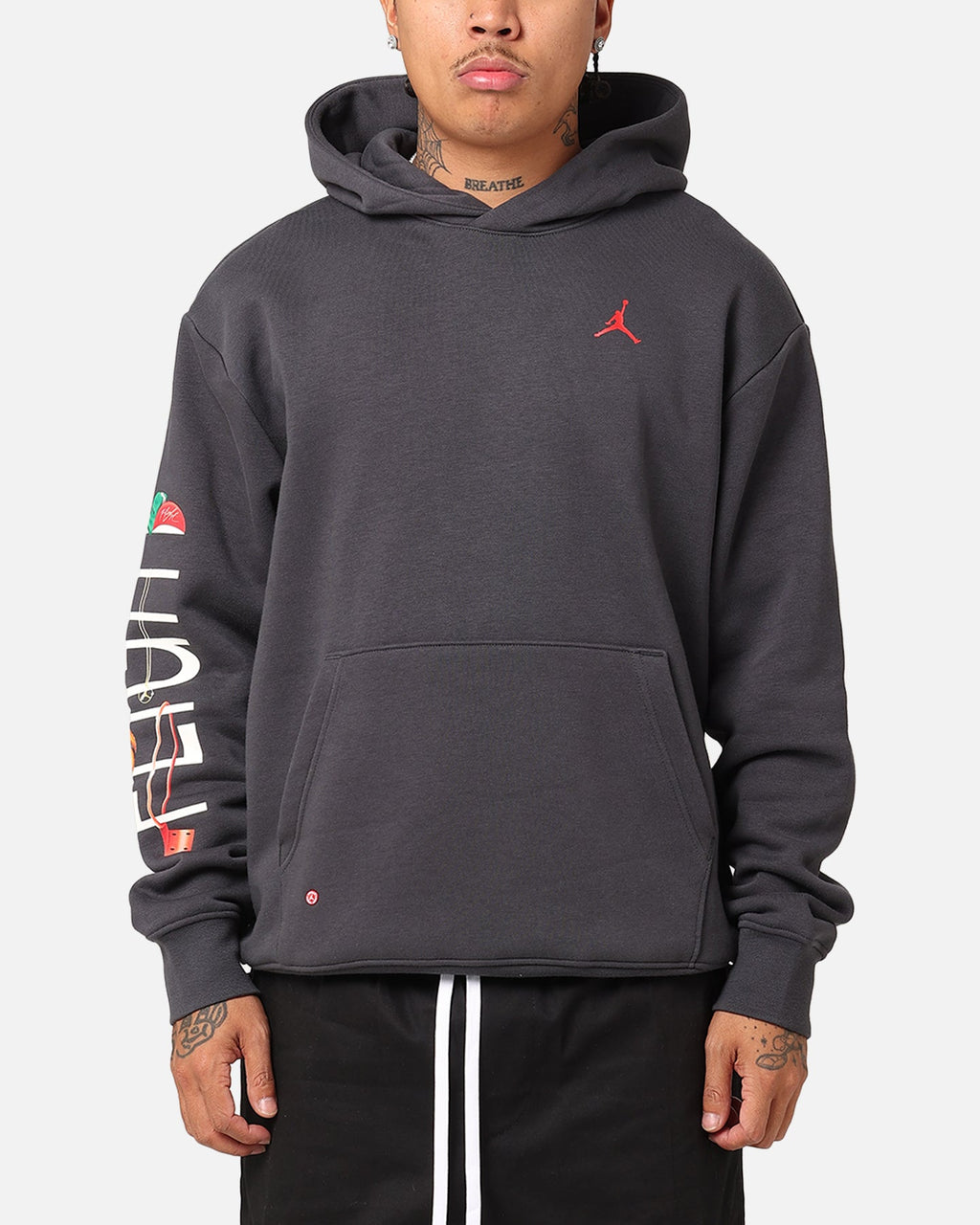 HOT Products Jordan Artist Series By Darien Birks Fleece Hoodie Black/Dark Smoke Grey