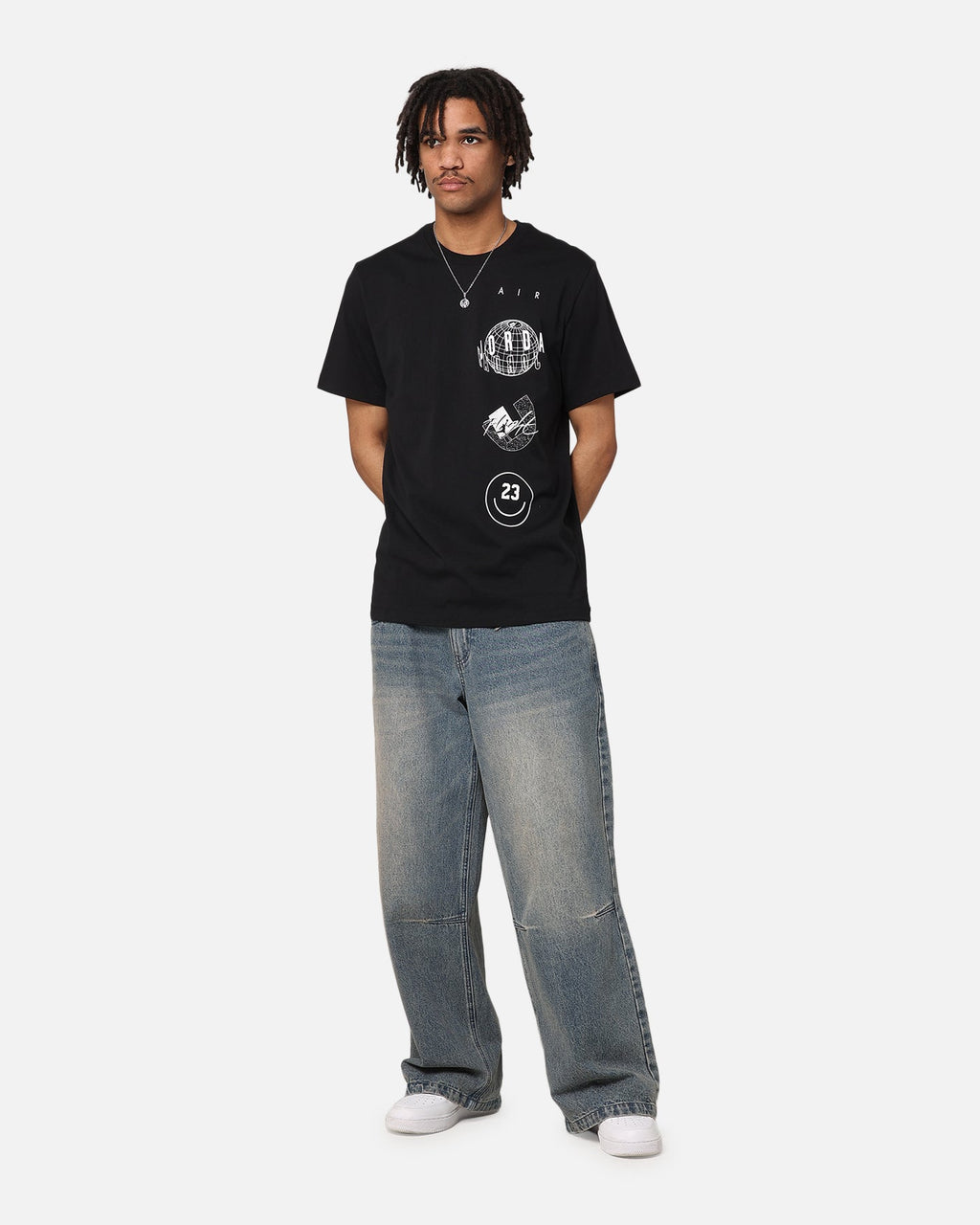 HOT Products Jordan Brand Logo Stack T-Shirt Black/White
