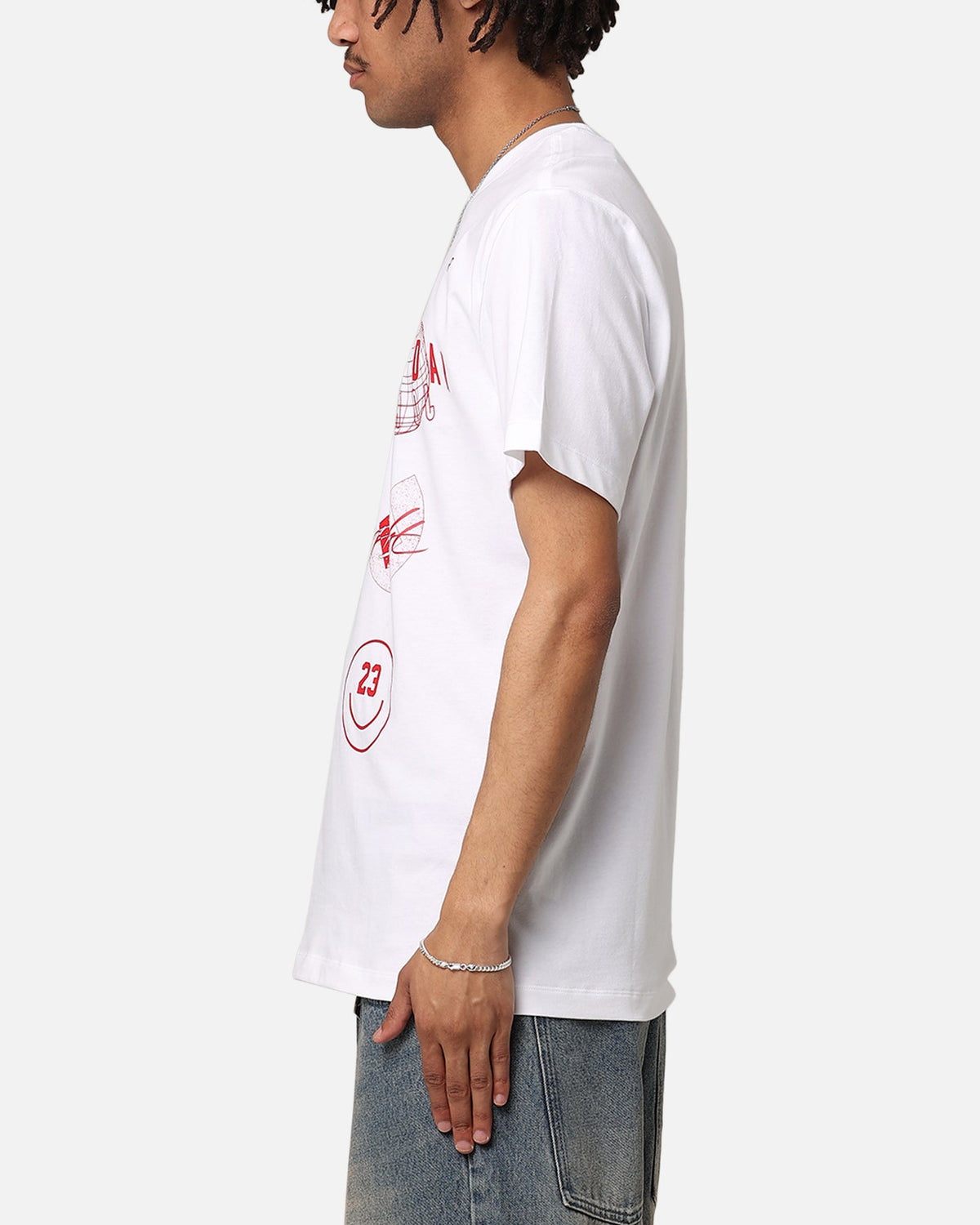 HOT Products Jordan Brand Logo Stack T-Shirt White/Gym Red