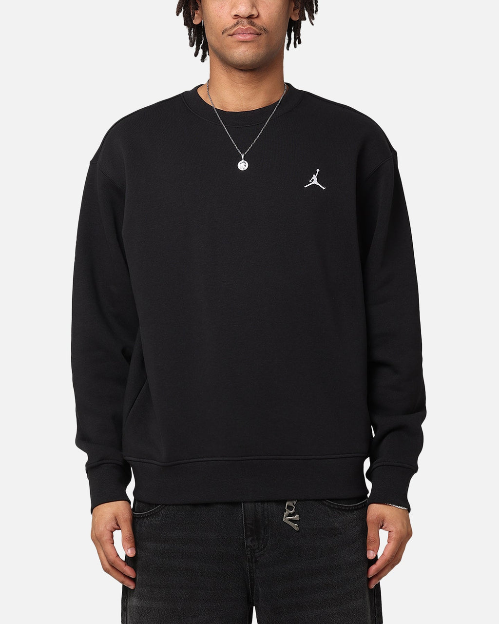 HOT Products Jordan Essential Brooklyn Fleece Crewneck Black/White