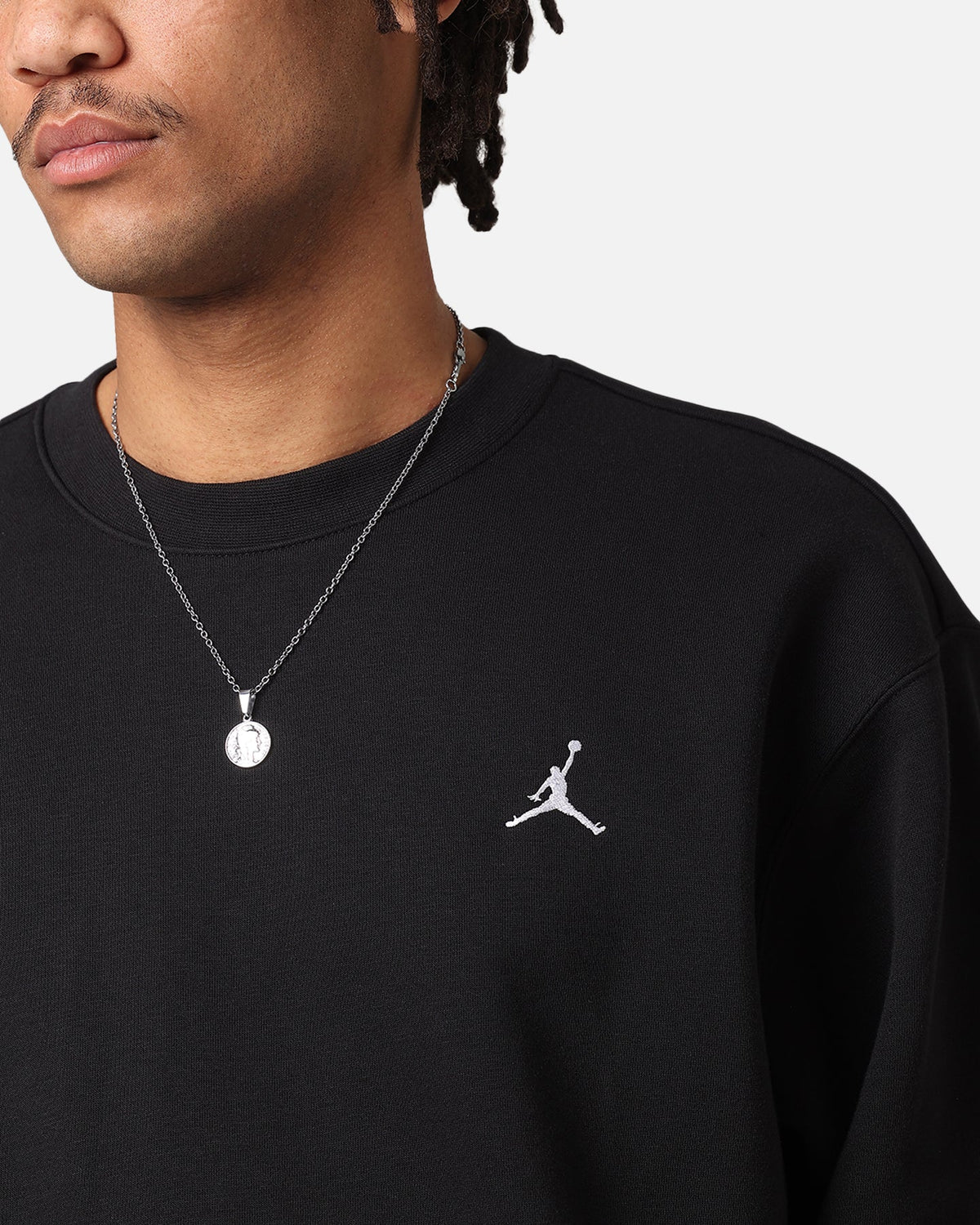 HOT Products Jordan Essential Brooklyn Fleece Crewneck Black/White