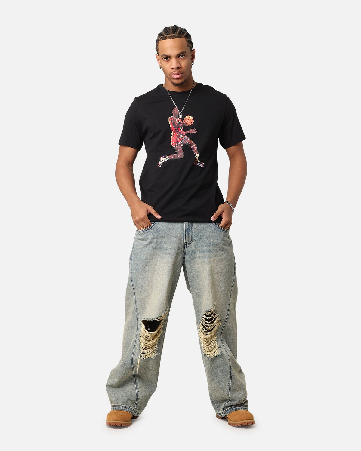 HOT Products Jordan Flight Essentials Graffiti Crewneck T-Shirt Black/White