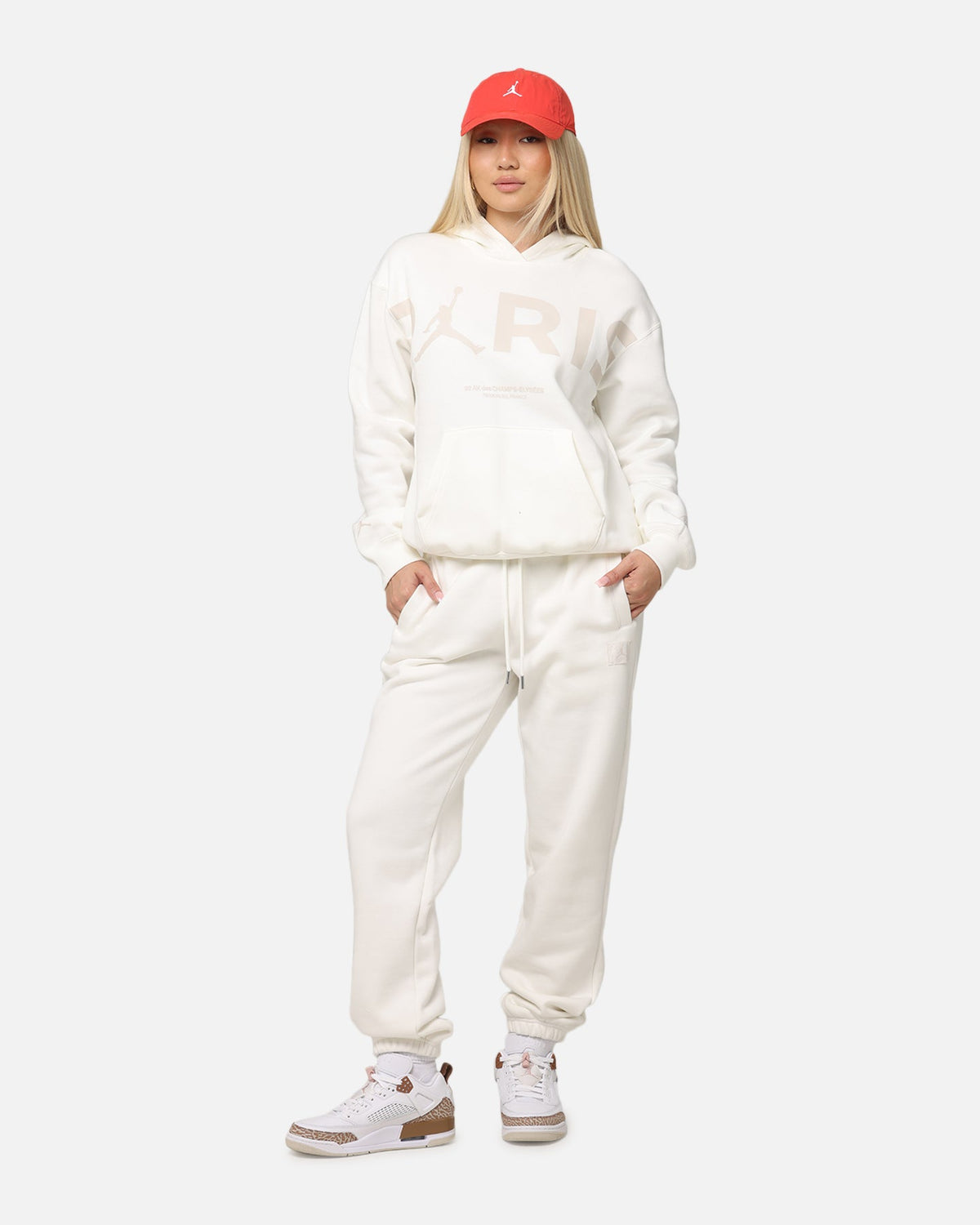 HOT Products Jordan Women's Paris Saint-Germain Brooklyn Fleece Graphic Pullover Hoodie Sail