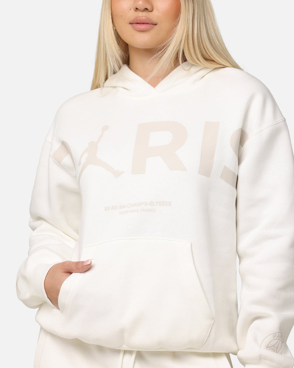 HOT Products Jordan Women's Paris Saint-Germain Brooklyn Fleece Graphic Pullover Hoodie Sail