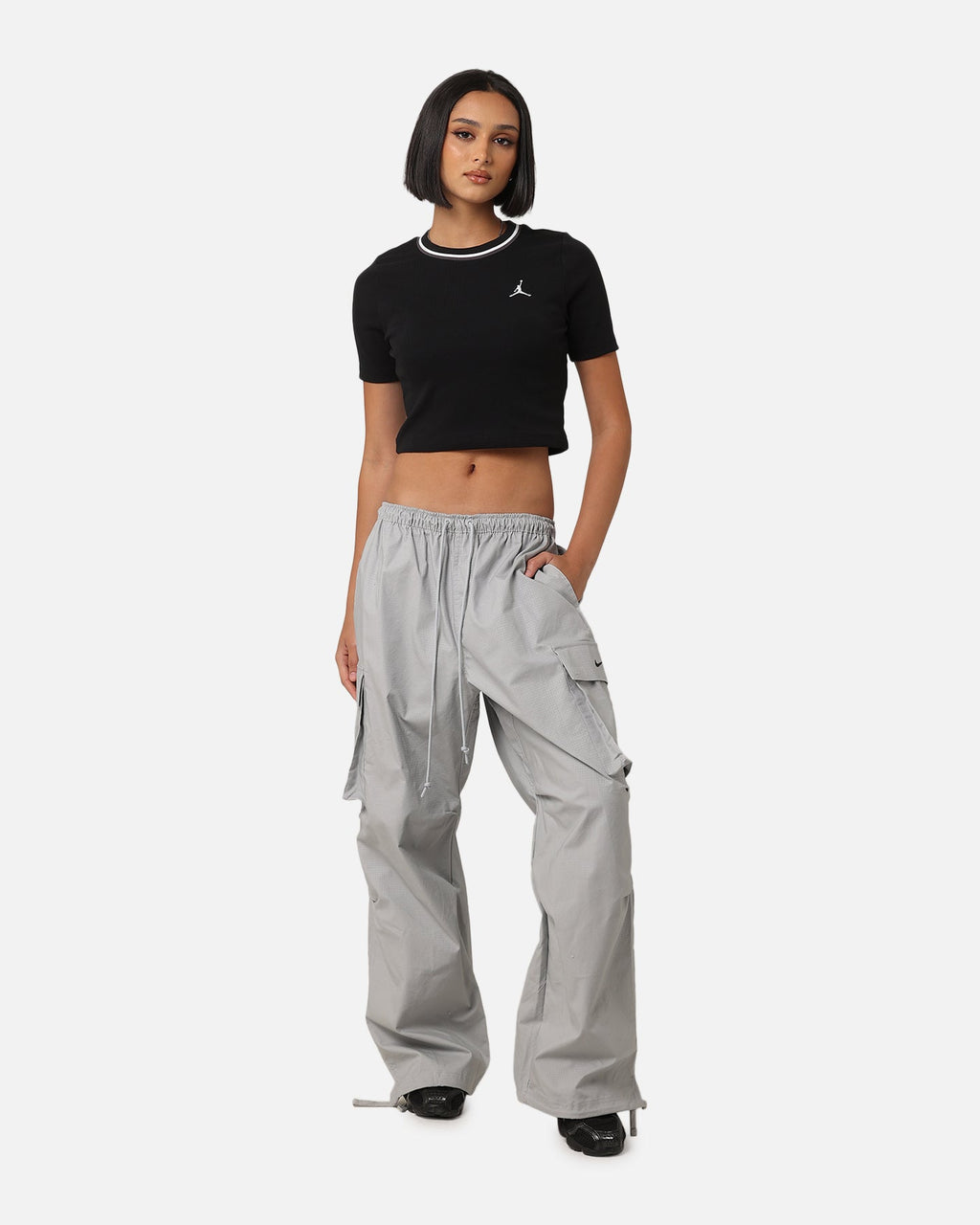 HOT Products Jordan Women's Cropped Knit Top Black/White