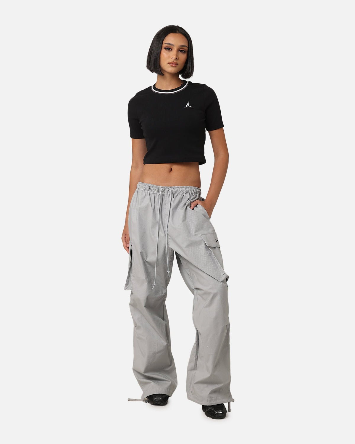 HOT Products Jordan Women's Cropped Knit Top Black/White