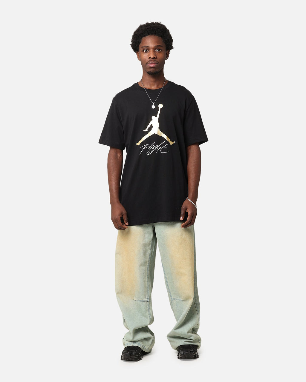 HOT Products Jordan Jumpman Flight T-Shirt Black/Metallic Gold