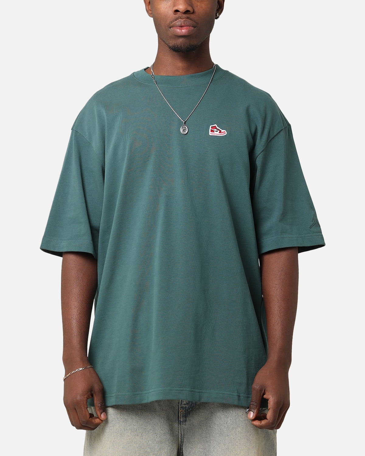 HOT Products Jordan Brand Sneaker Patch Crewneck T-Shirt Oxidized Green