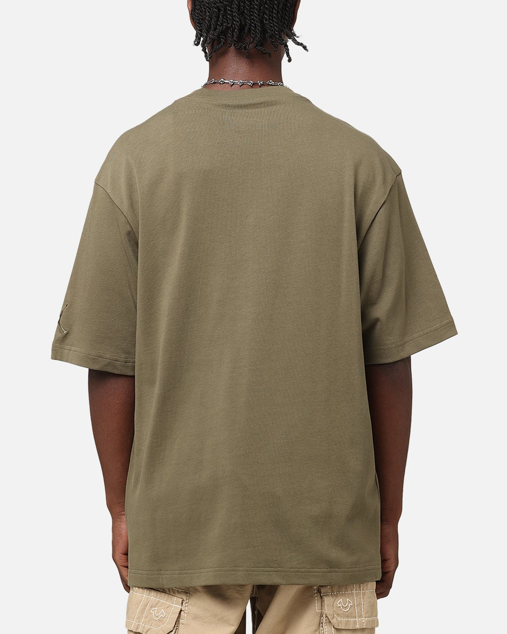 HOT Products Jordan Brand Sneaker Patch Crewneck T-Shirt Medium Olive