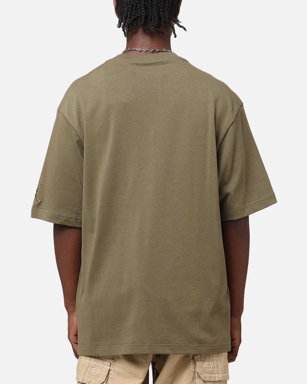 HOT Products Jordan Brand Sneaker Patch Crewneck T-Shirt Medium Olive