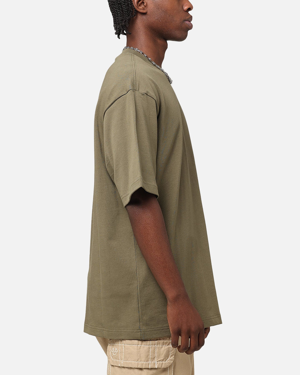 HOT Products Jordan Brand Sneaker Patch Crewneck T-Shirt Medium Olive