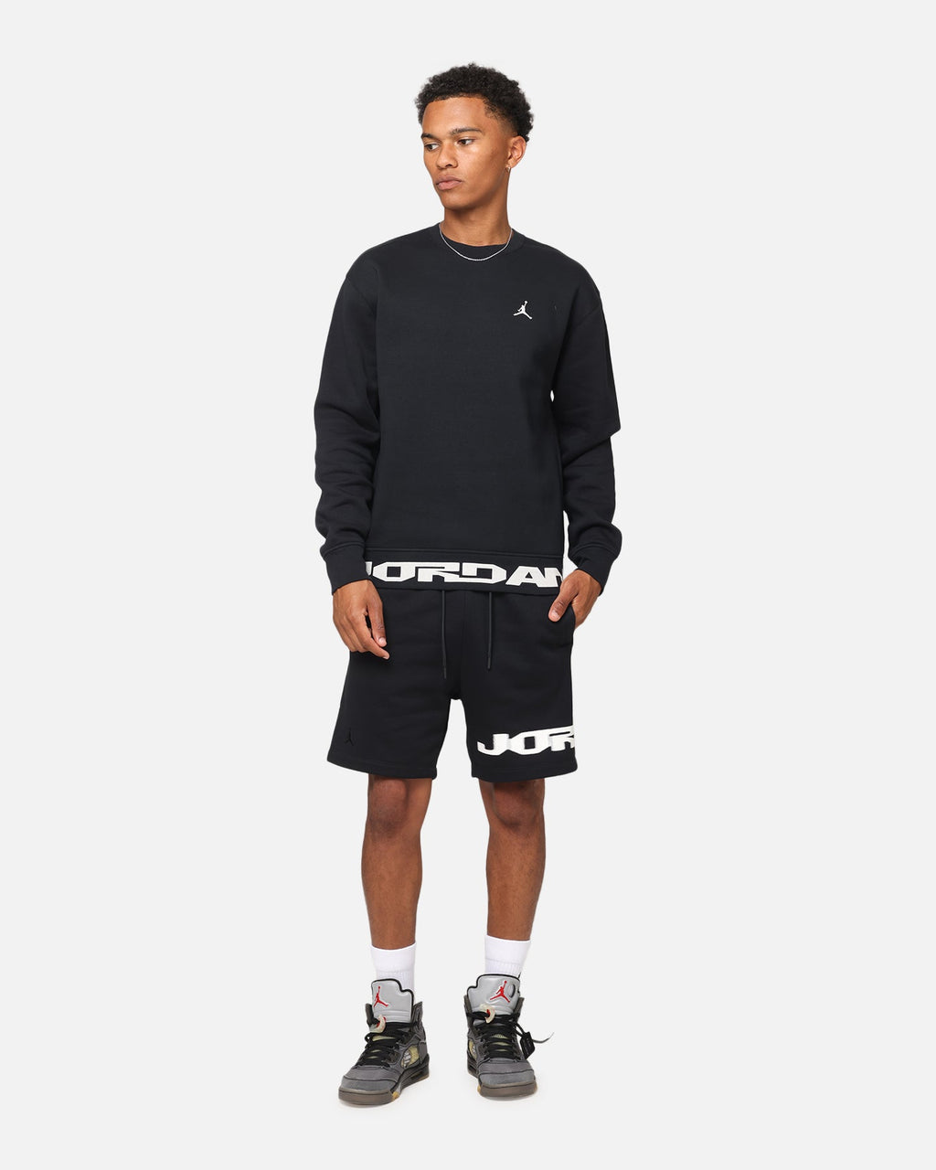 HOT Products Jordan Jumpman MVP Graphic Fleece Crewneck Sweatshirt Black/Sail