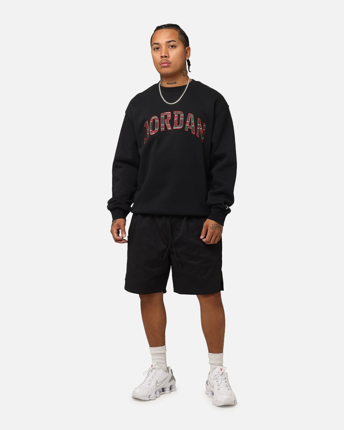 HOT Products Jordan Essentials Holiday Fleece Crewneck Black/Sail