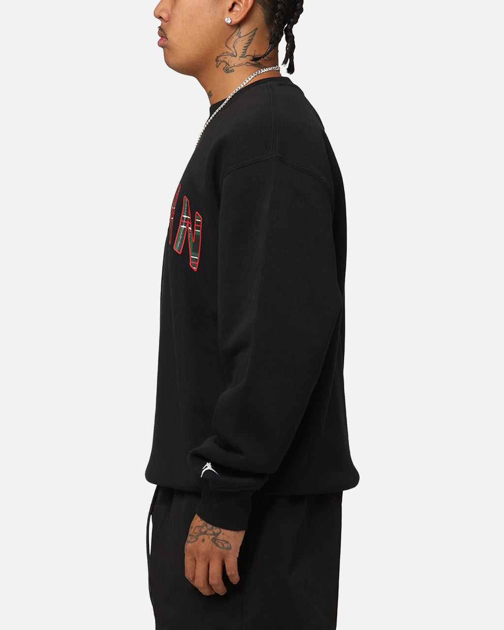 HOT Products Jordan Essentials Holiday Fleece Crewneck Black/Sail