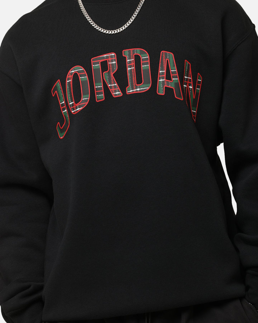 HOT Products Jordan Essentials Holiday Fleece Crewneck Black/Sail