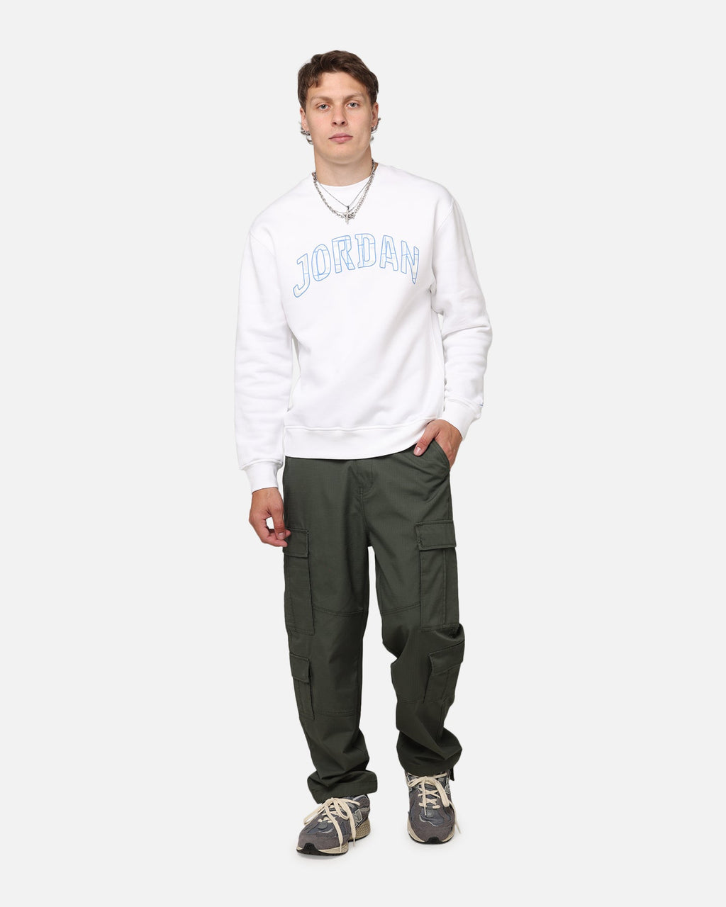 HOT Products Jordan Essentials Holiday Fleece Crewneck White