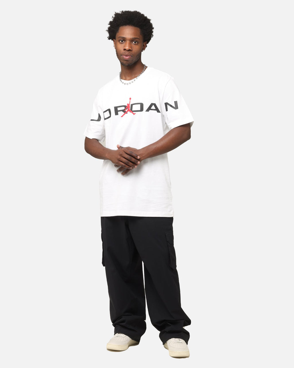 HOT Products Jordan Air Stretch Crewneck T-Shirt White/Black