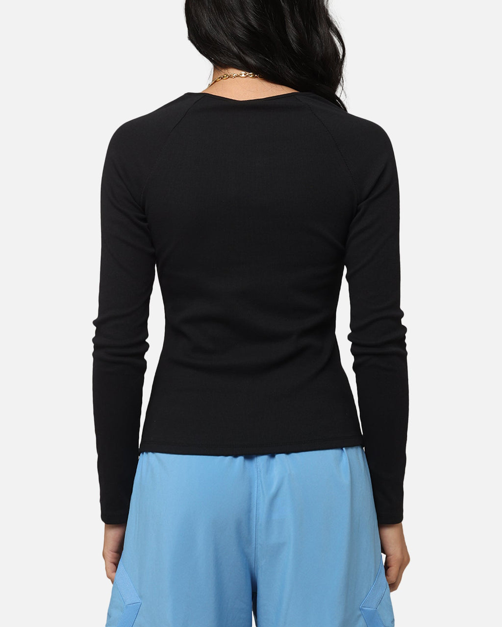 HOT Products Jordan Women's Long-Sleeve Ribbed Knit Top Black/Medium Grey