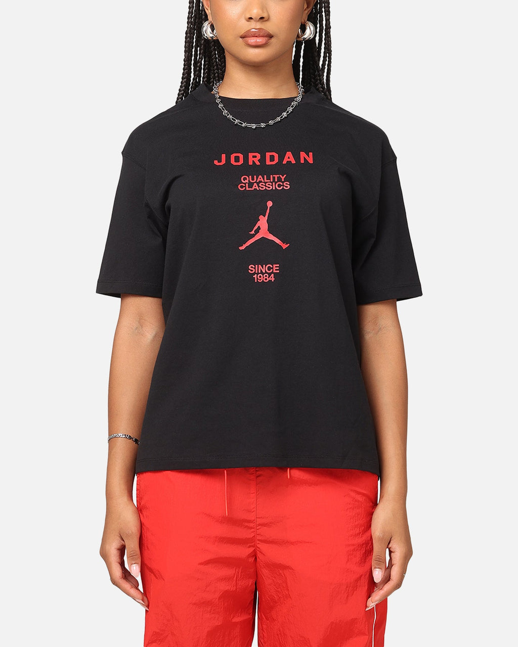 HOT Products Jordan Women's Graphic Girlfriend T-Shirt Black/Gym Red