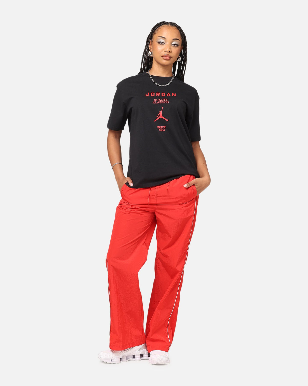 HOT Products Jordan Women's Graphic Girlfriend T-Shirt Black/Gym Red