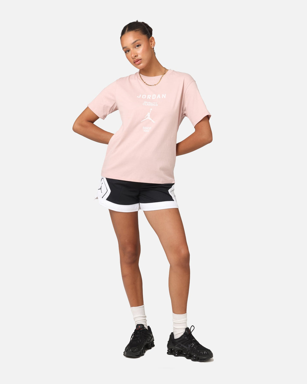 HOT Products Jordan Women's Graphic Girlfriend T-Shirt Pink Oxford/White