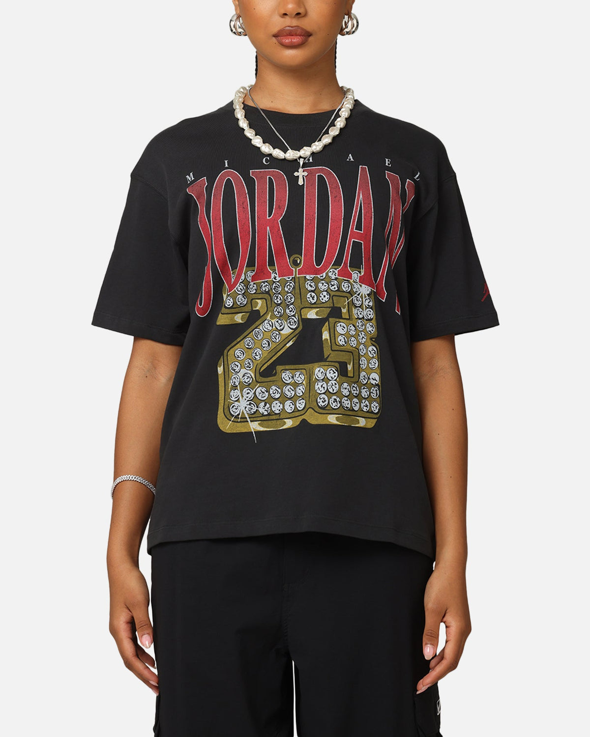 HOT Products Jordan Women's Heritage Graphic T-Shirt Off Noir/Gym Red