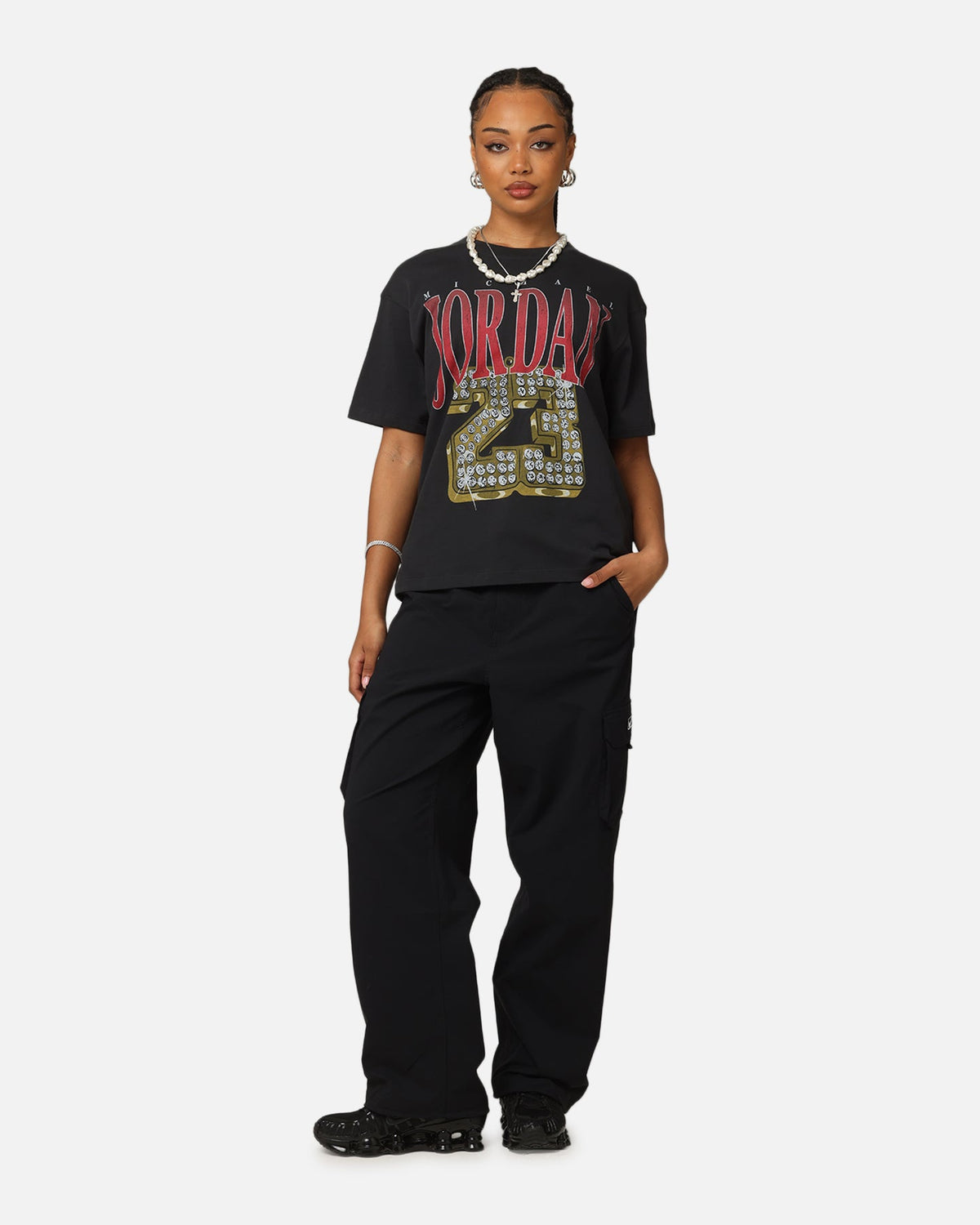 HOT Products Jordan Women's Heritage Graphic T-Shirt Off Noir/Gym Red