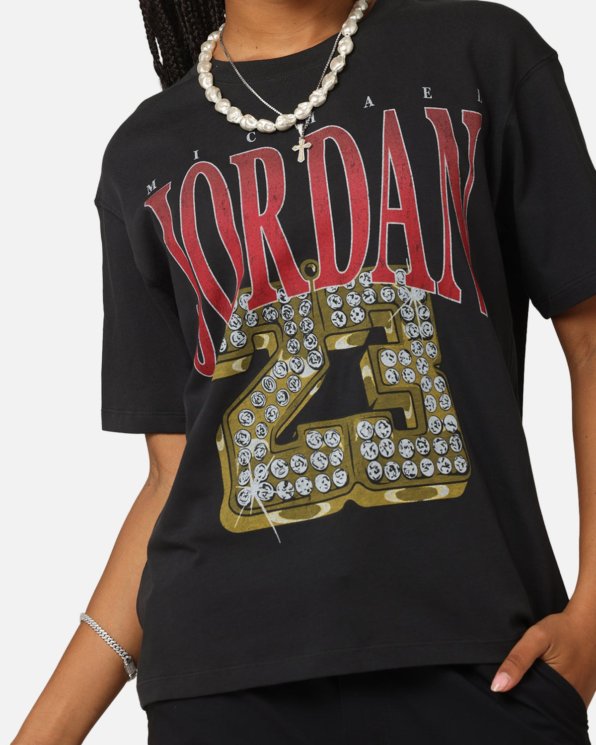 HOT Products Jordan Women's Heritage Graphic T-Shirt Off Noir/Gym Red