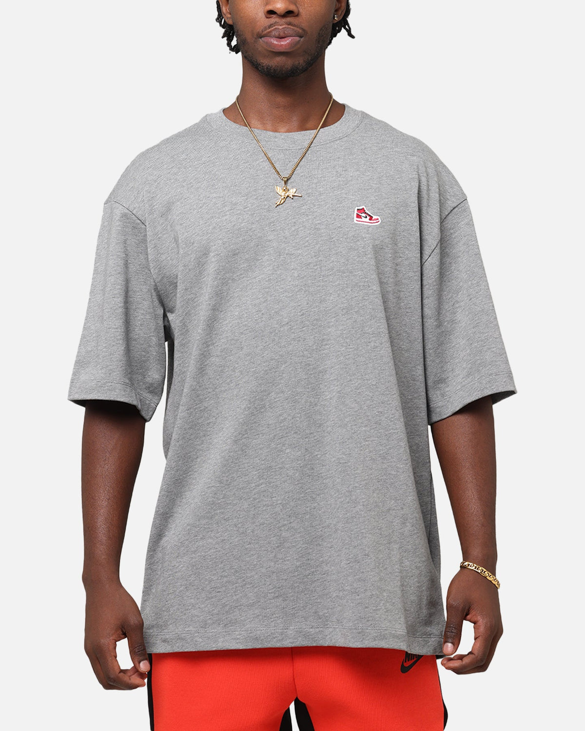 HOT Products Jordan Brand Sneaker Patch Crewneck T-Shirt Carbon Heather