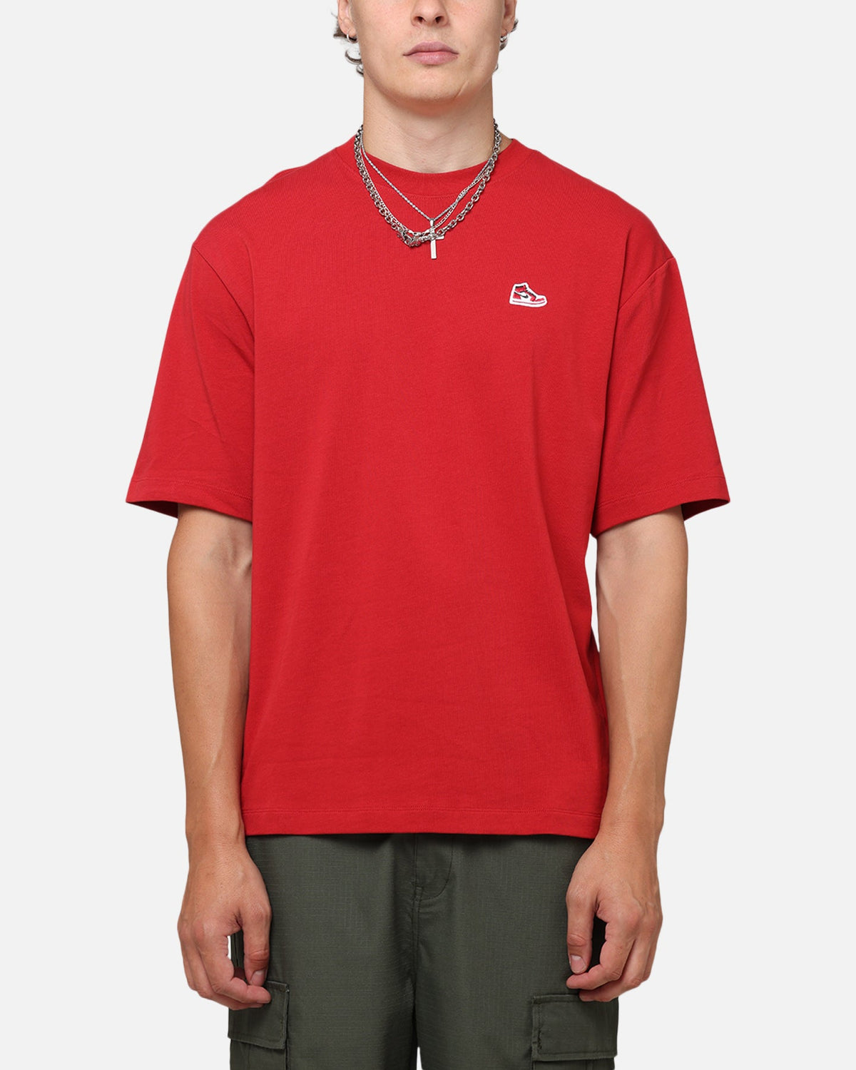 HOT Products Jordan Brand Sneaker Patch Crew T-Shirt Varsity Red