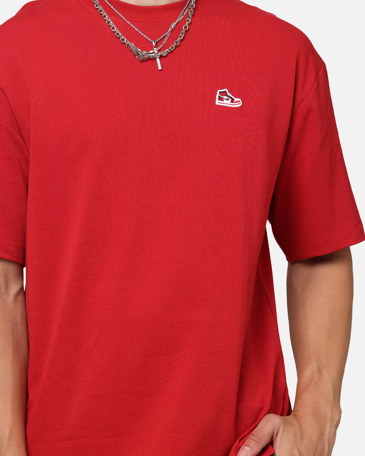 HOT Products Jordan Brand Sneaker Patch Crew T-Shirt Varsity Red