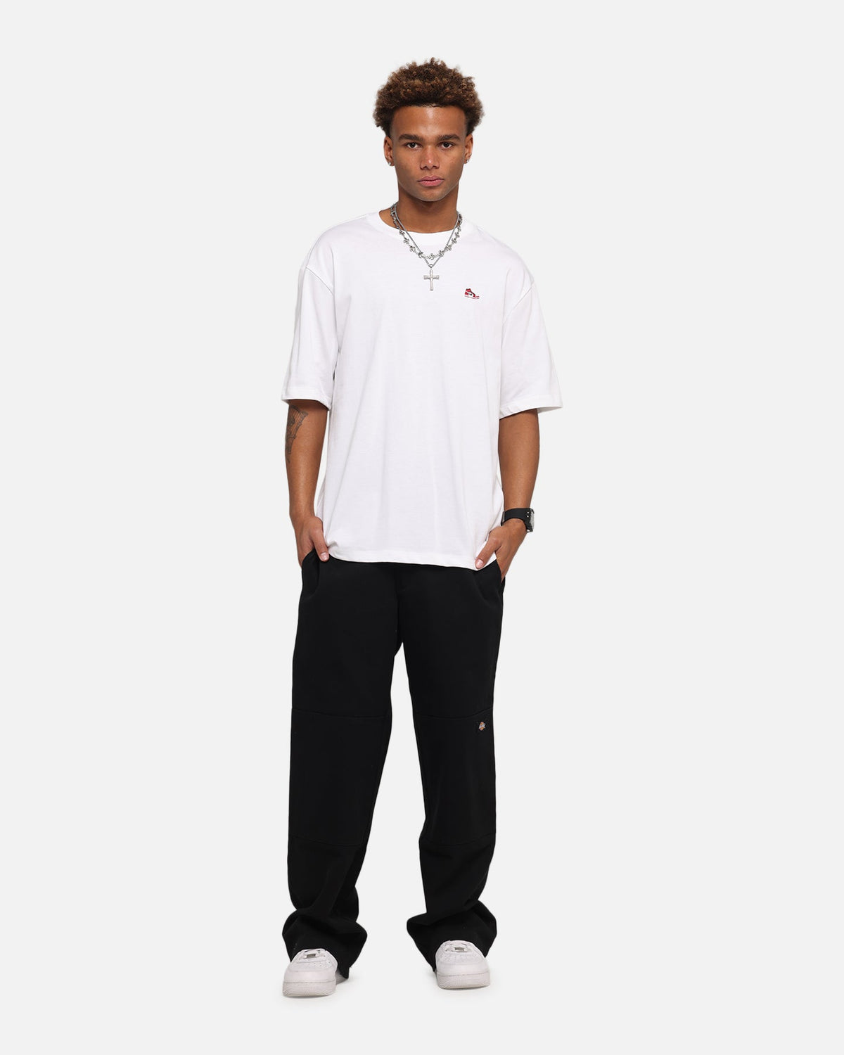 HOT Products Jordan Brand Sneaker Patch Crewneck T-Shirt White/Varsity Red